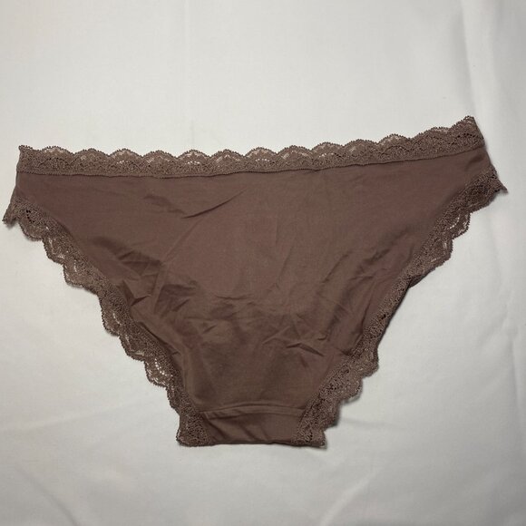 Victoria's Secret Dream Angels Lace-Trim Bikini Panty M Cloudy Grey Silky NWT - Picture 2 of 6